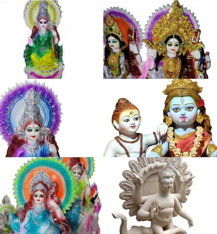  Biswakarma, Lakshmi, Saraswati, Durga, Kali & Kartik Murti
